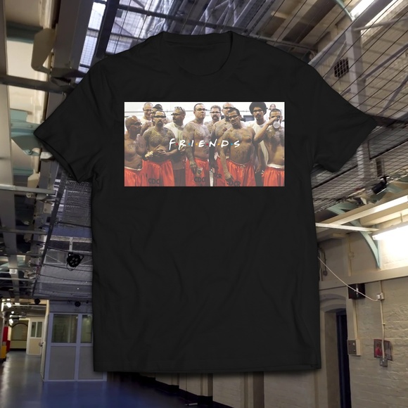 Prison Friends Black Funny Tee - Picture 1 of 1